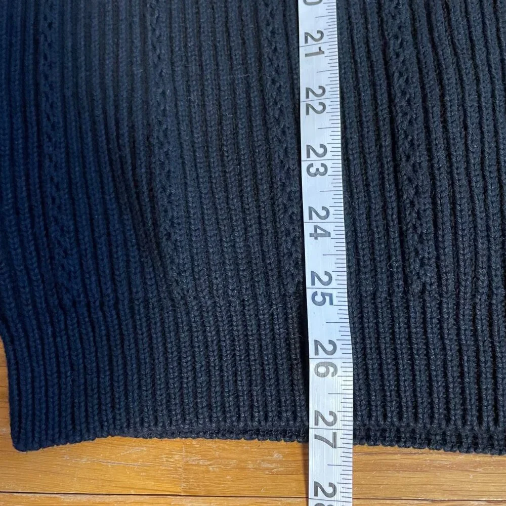 Vintage Chaps Ralph Lauren Cable Cotton Pullover Crewneck Sweater XL Black